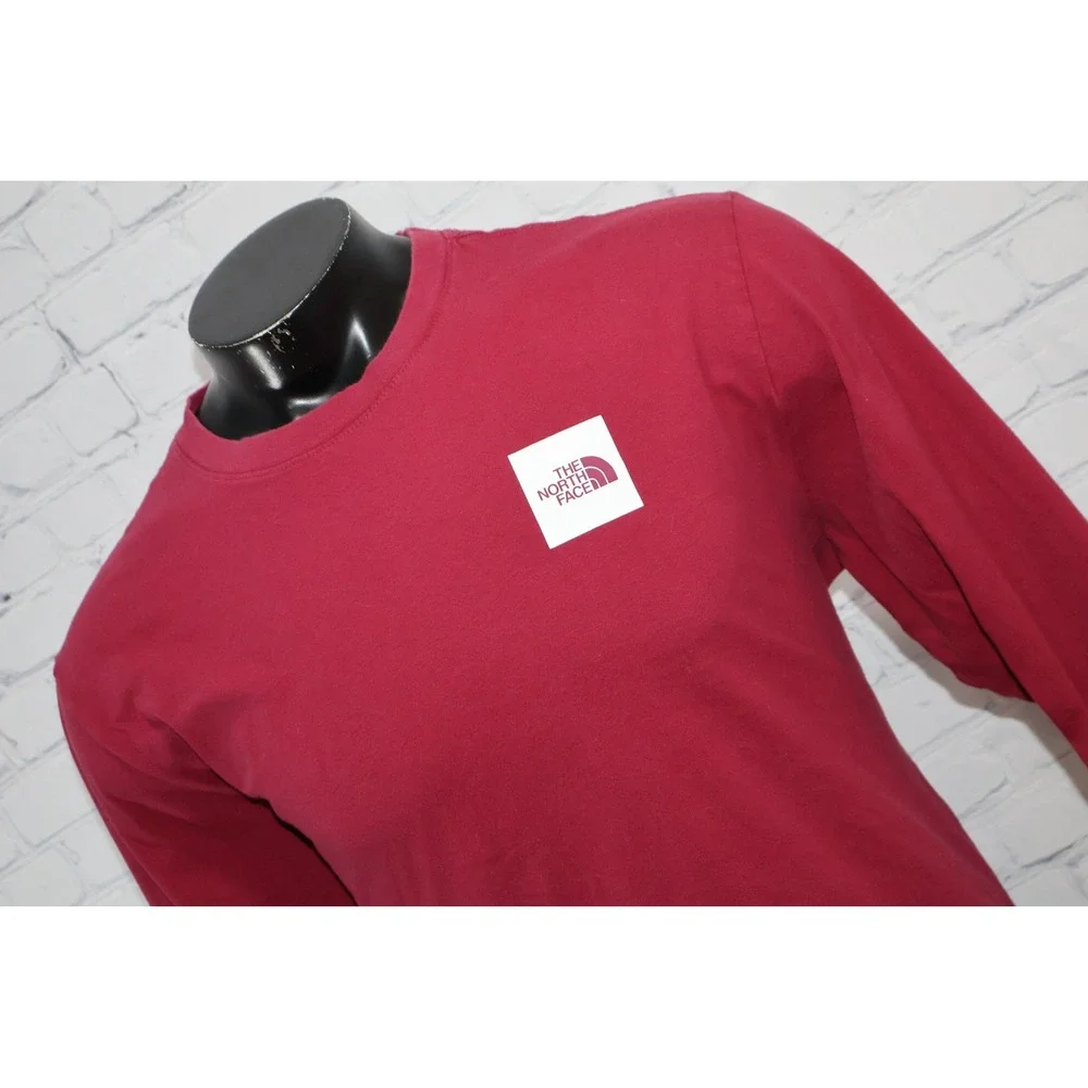 The North Face Long Sleeve T-Shirt Mens XL Maroon Graphic Logo Circular Design